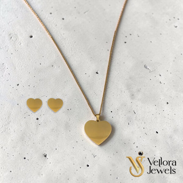 Big Heart Locket Chain Set for Women Girls