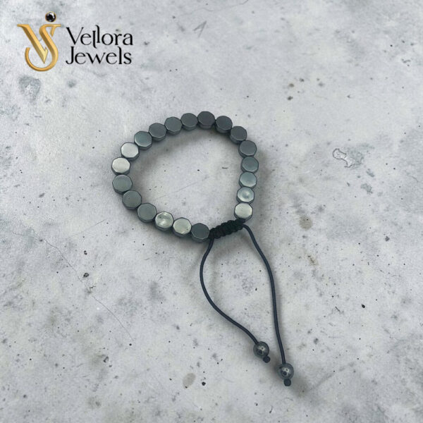 Black Hexagonal Stone Bracelet for Men Women