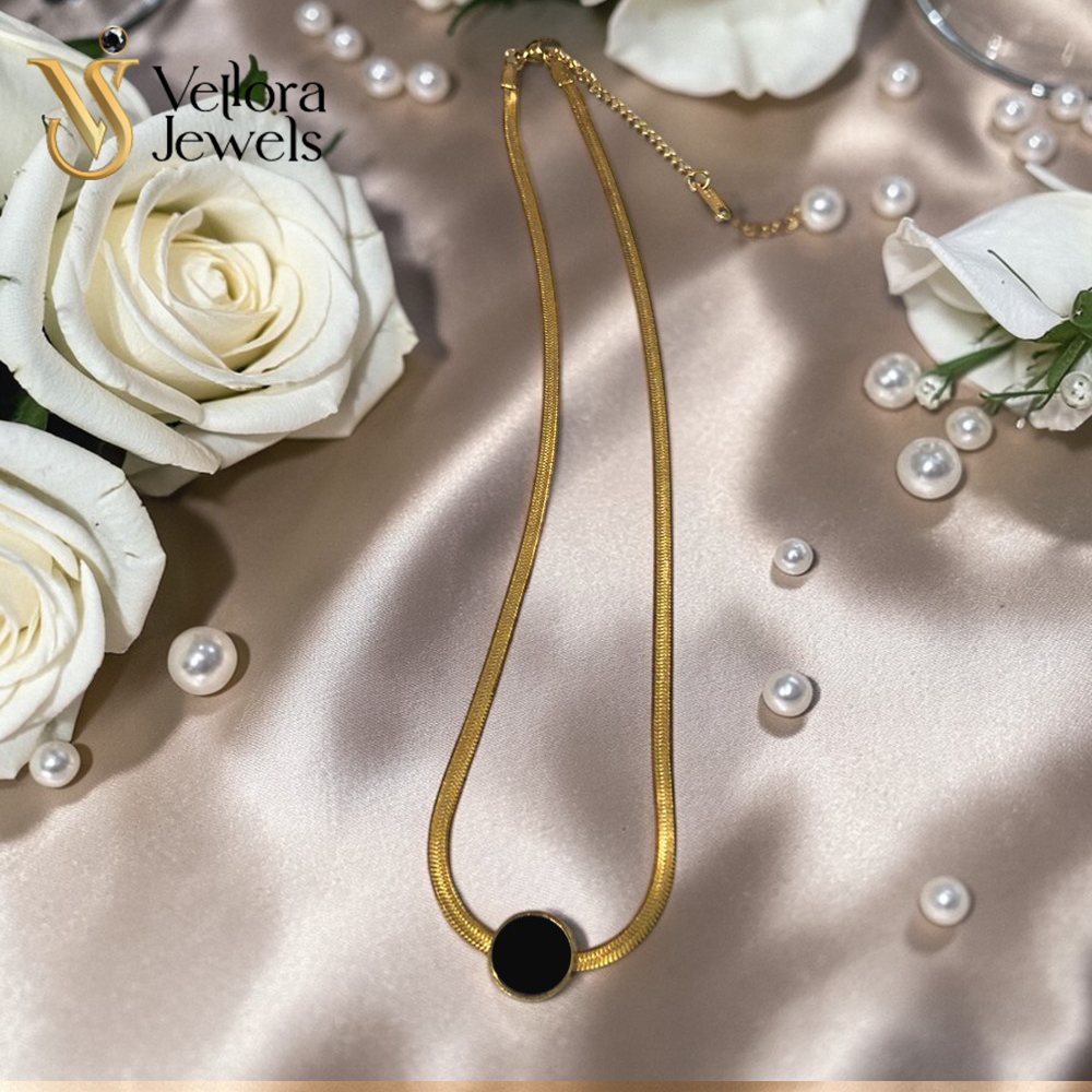 Black Circle Pendant Necklace for Women Girls - Image 5