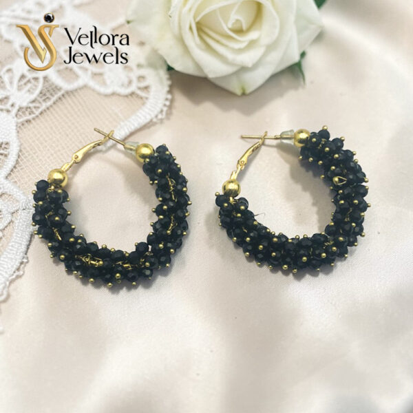 Beaded Hoop Earrings for Women Girls