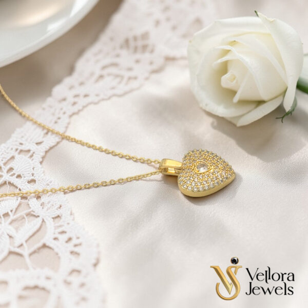 Silver & Golden Heart Photo Locket Necklace for Women Girls