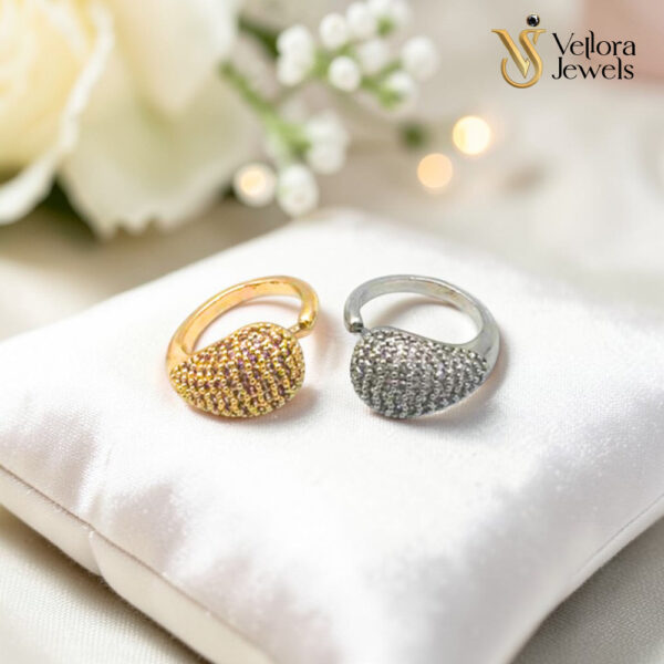 Luxury Crystal Adjustable Oval Shape Ring for Women Girls