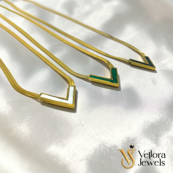 V Shape Pendant Necklace for Women Girls