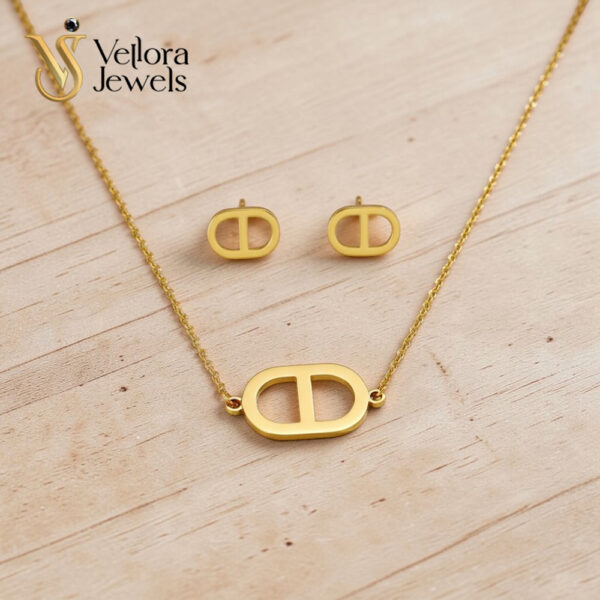 3D CD Locket Chain Set for Women Girls