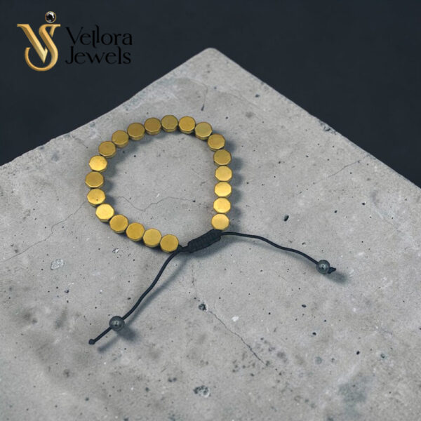 Golden Hexagonal Stone Bracelet for Men Women