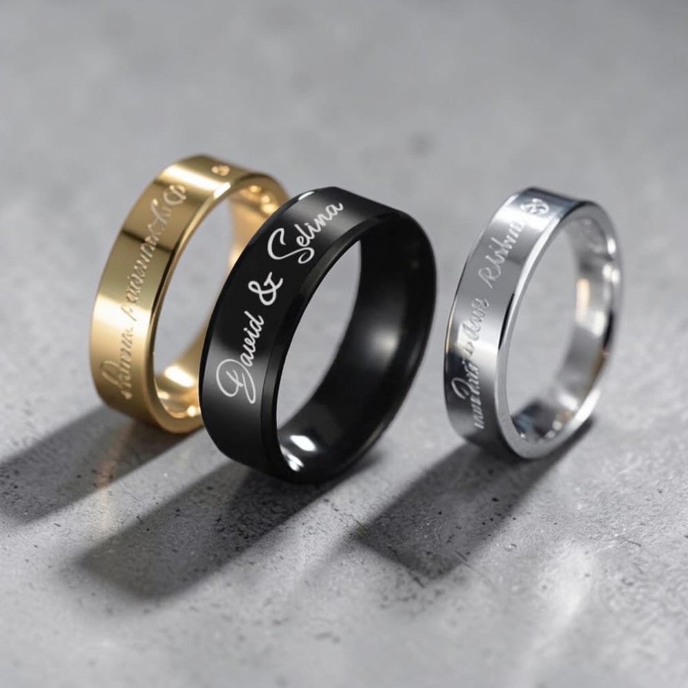 Customized Name Ring Stainless Steel