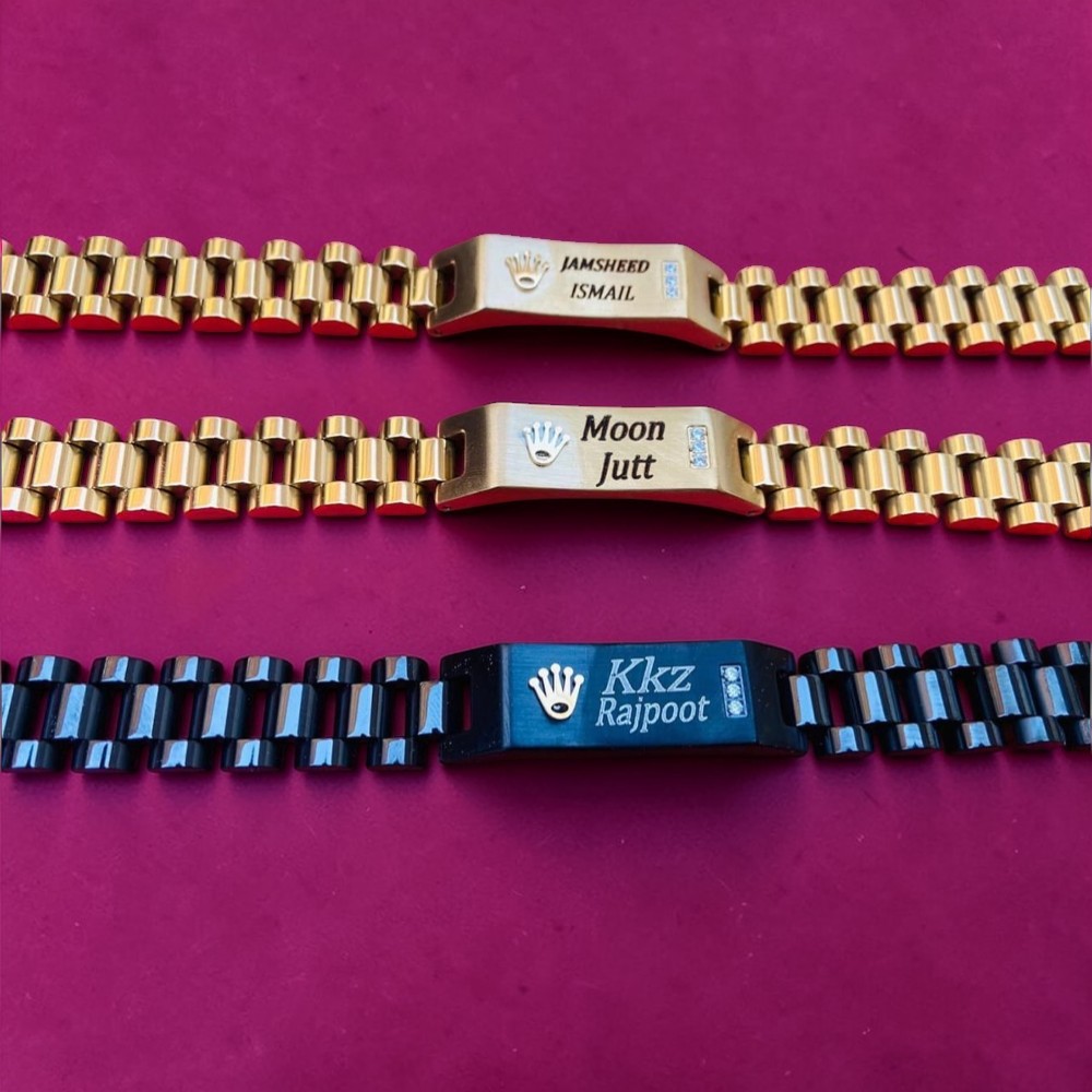 ORIGINAL Rolex Style Gents Hand Bracelet Customized Name - Image 4