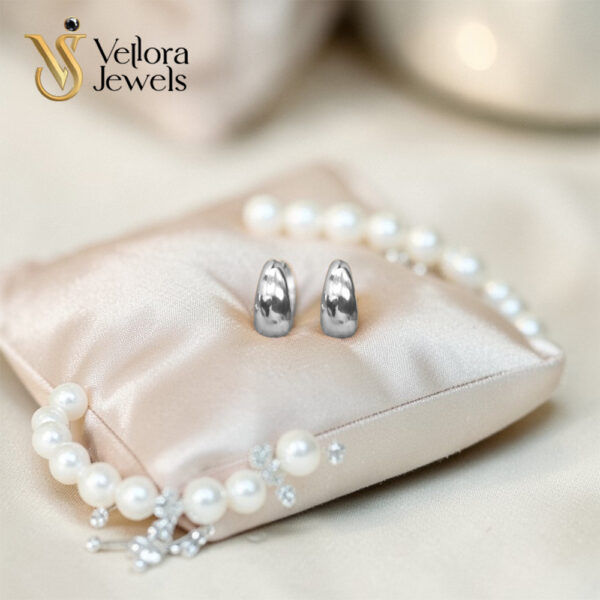 1 Pair Hoop Earrings for Women Girls – Gold Silver Stainless Steel Huggie Earrings