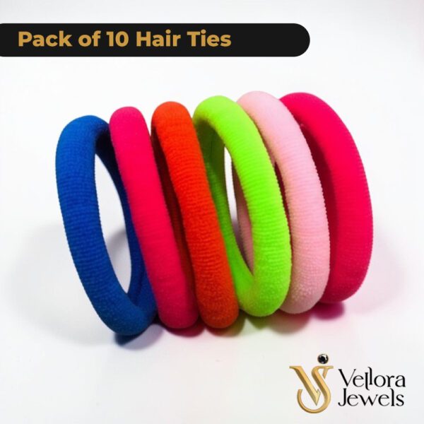 10 Pcs Hair Ties for Girls & Women – Elastic Hair Bands