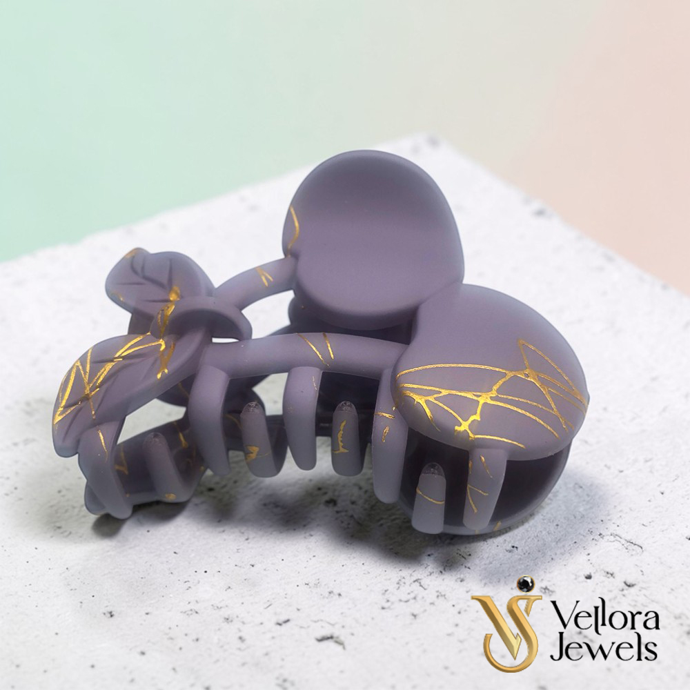 1 Pc Marble Design Hair Clutcher for Women & Girls - Image 2